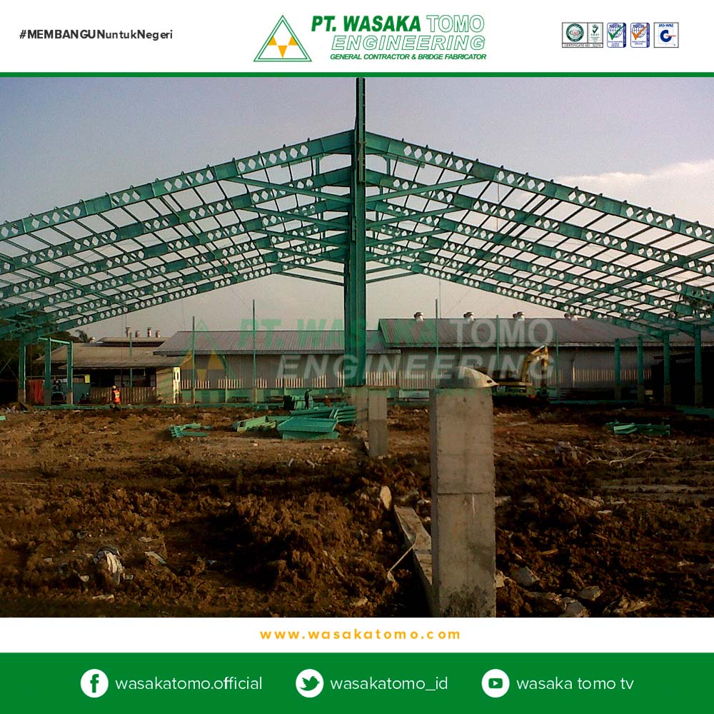 Bangunan Rangka Baja, Gudang Produksi 5500 m2, PT IKPP Sinar Mas | Kontraktor Jembatan | Fabrikator Jembatan