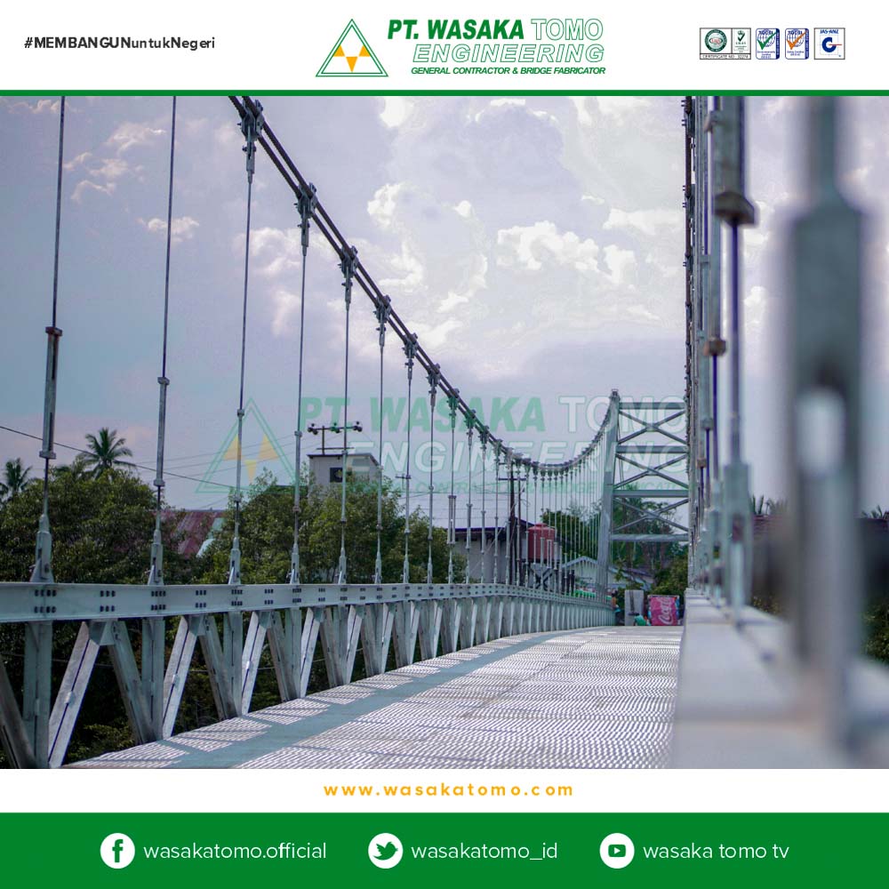 Jembatan Rangka Baja, Jembatan Gantung 100 Meter | Kontraktor Jembatan | Fabrikator Jembatan