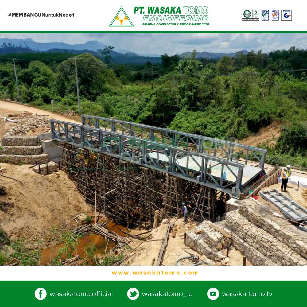 Jembatan Rangka Baja, Jembatan Panel 24m, Sinar Mas Berau Coal | Kontraktor Jembatan | Fabrikator Jembatan