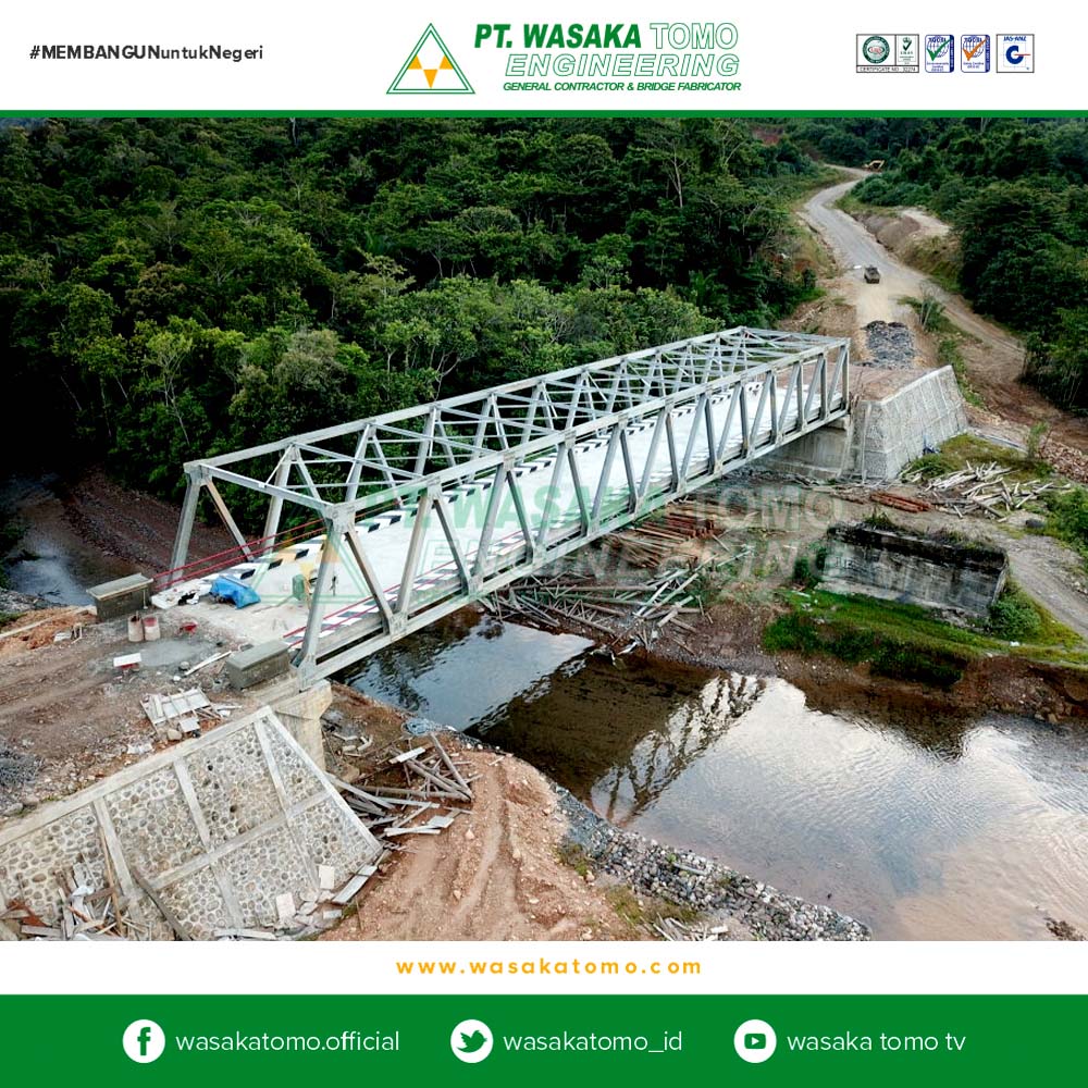 Jembatan Rangka Baja, Jembatan Rangka A-60m | Kontraktor Jembatan | Fabrikator Jembatan