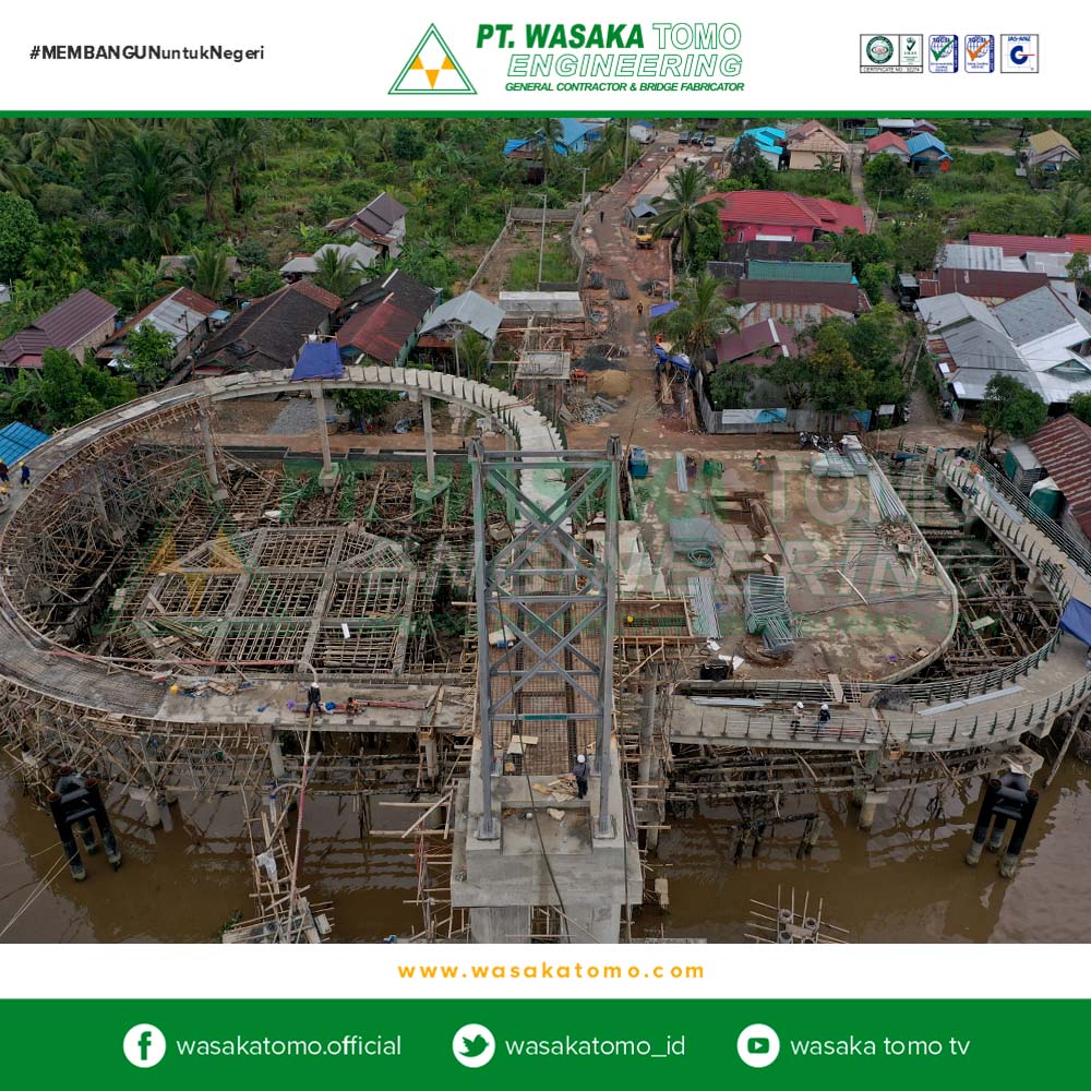 Jembatan Rangka Baja, Progress-2 : Jembatan Gantung 100 Meter - Antasan Bromo | Kontraktor Jembatan | Fabrikator Jembatan Baja